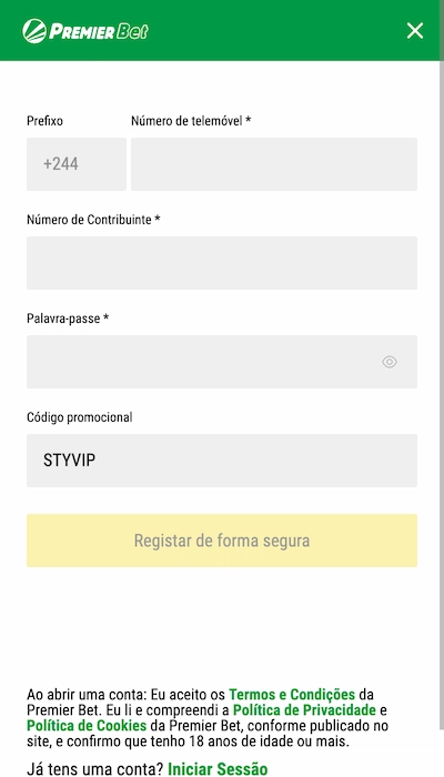 Código promocional Premier Bet Angola - 3