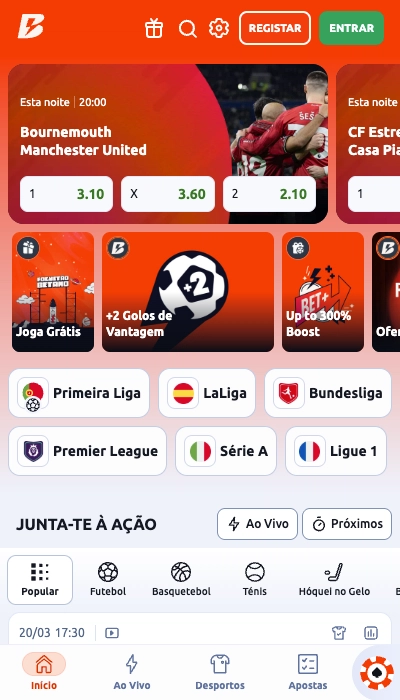 Betano primeira página