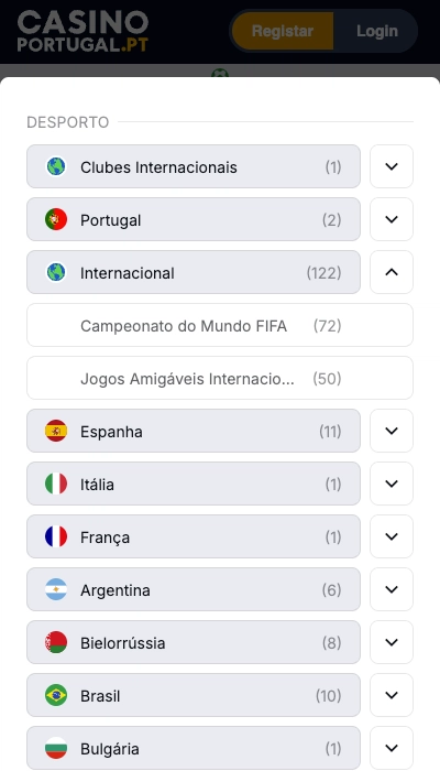 Casino Portugal lista jogos
