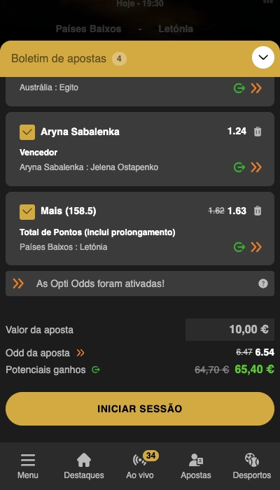 ESC Online boletim apostas