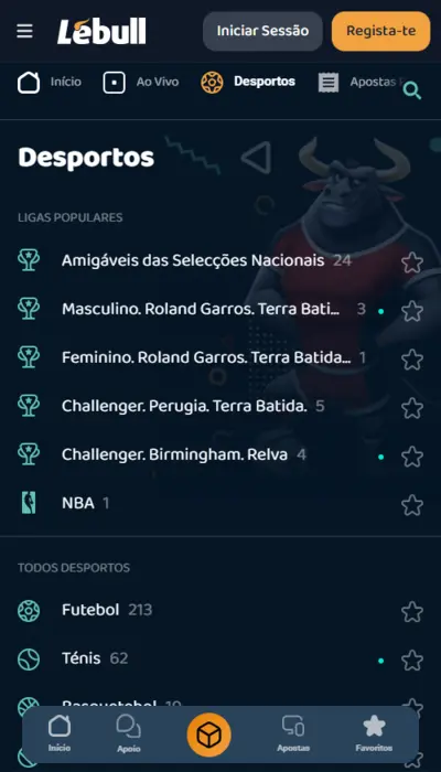 Lebull lista jogos competições