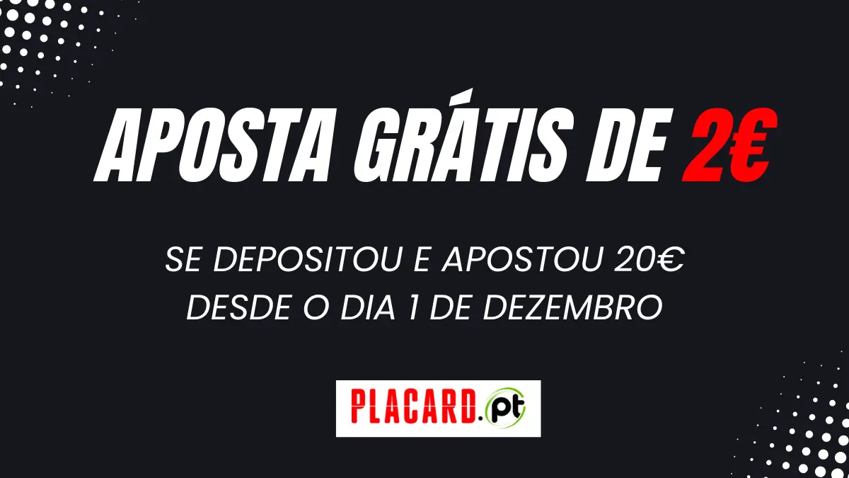 Aposta grátis de 2€