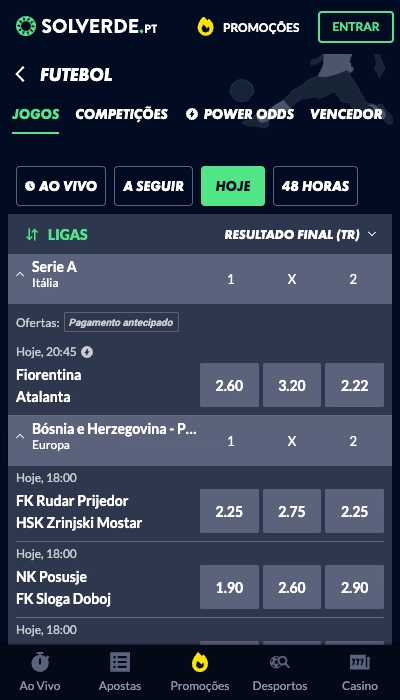 Solverde lista jogos