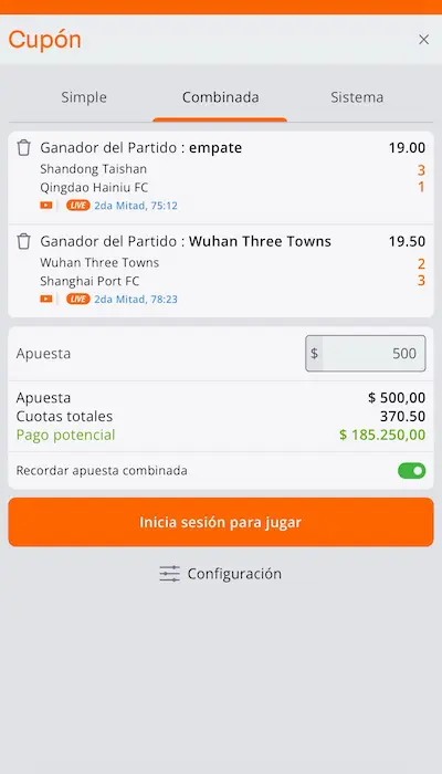 Betsson Colombia Combinada