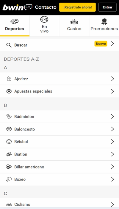 Bwin oferta de apuestas