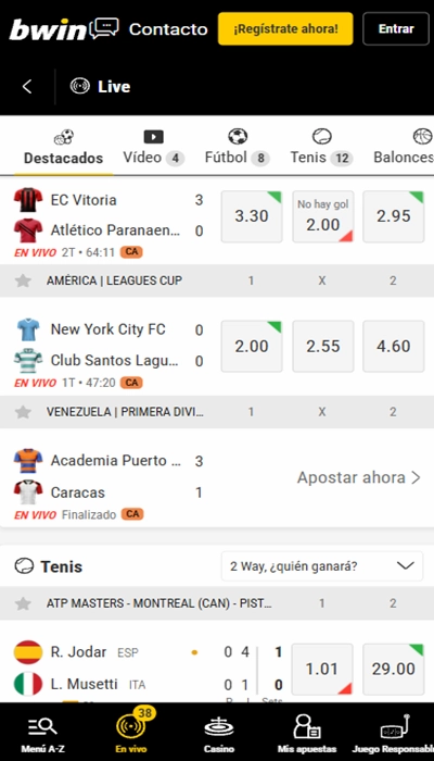 Bwin apuestas en vivo