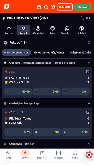 Apuestas en vivo en Betano Perú