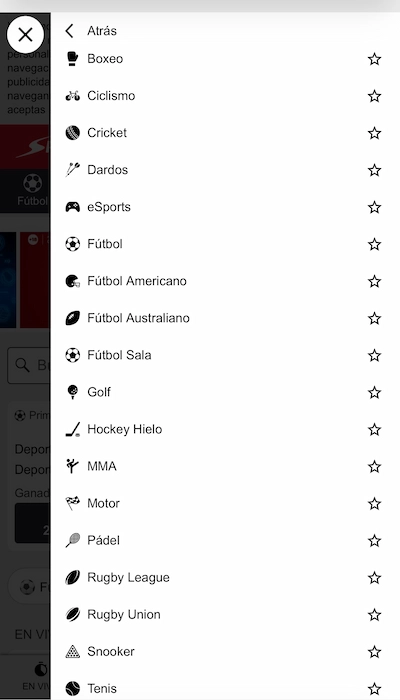 Apuestas deportivas en Sportium