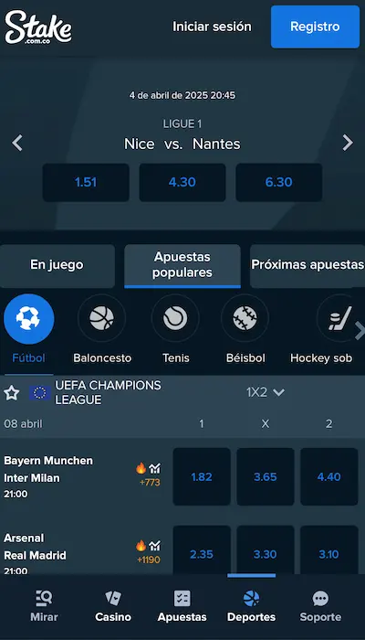 Stake Colombia página principal