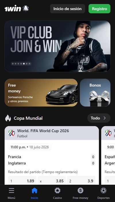 1WIN página principal