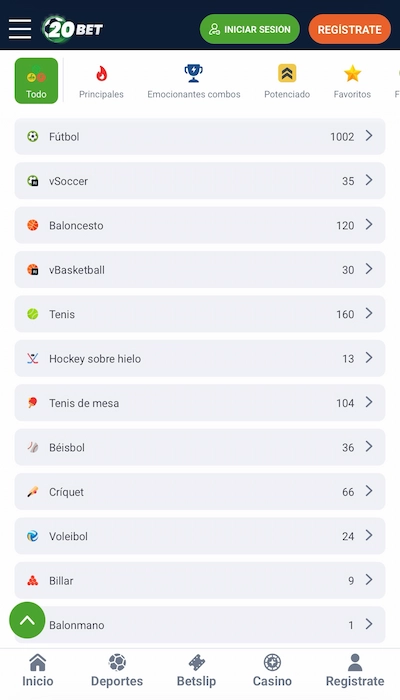 Fútbol 20BET Latam