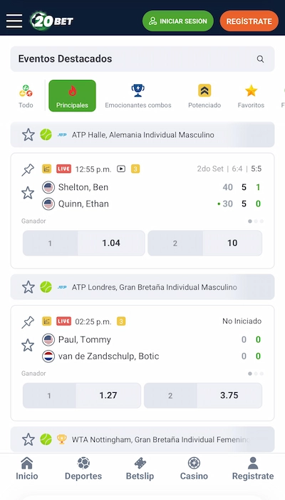 Apuestas en vivo - 20BET Live
