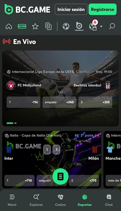 Apuestas en vivo - BC Game Live