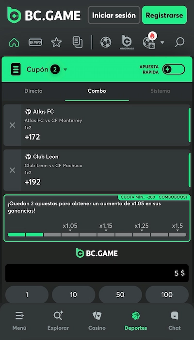 BC.Game apuestas combinadas