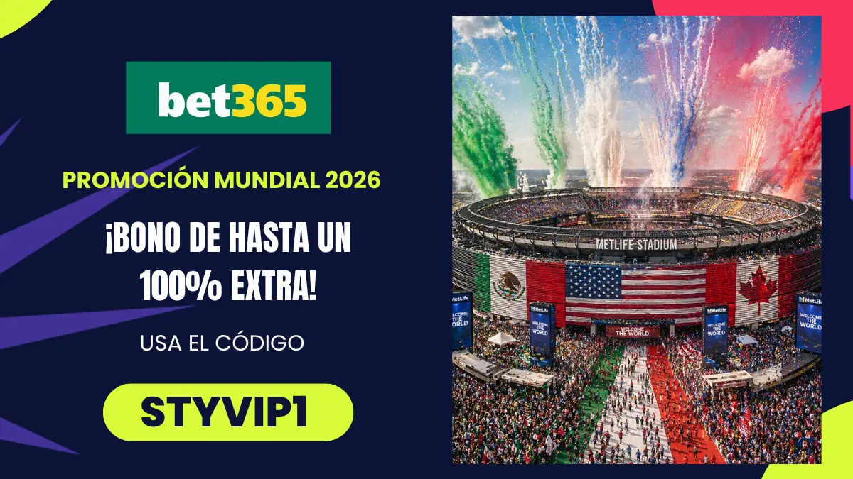 Promoción del Mundial - Bet365 - Bono de bienvenida