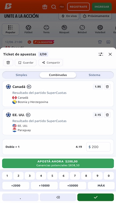 Betano apuestas combinadas