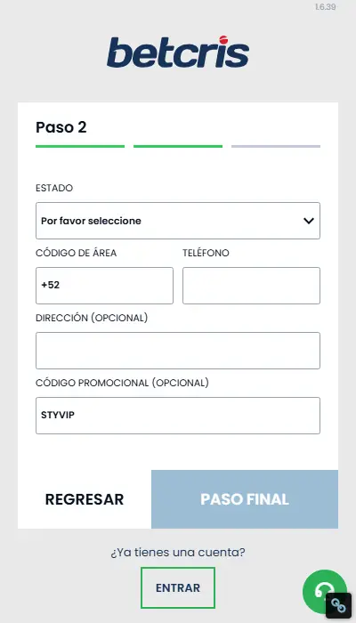 Código promocional Betcris - 3