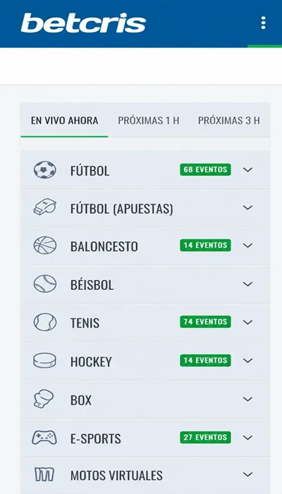 Betcris deportes en vivo