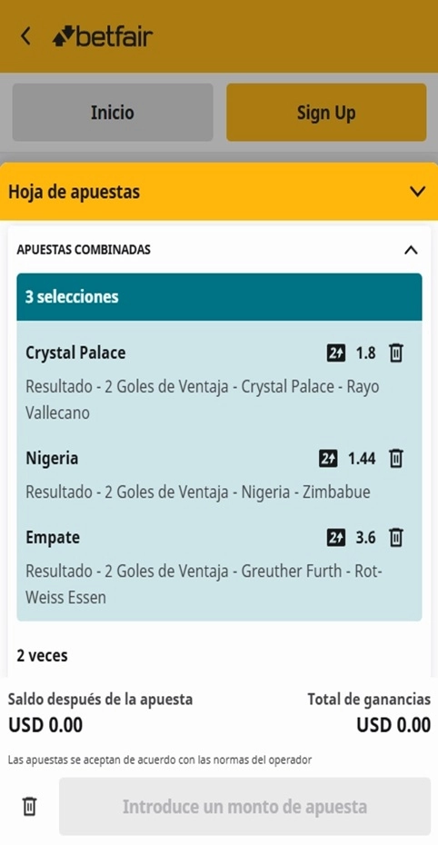 Betfair Combinada