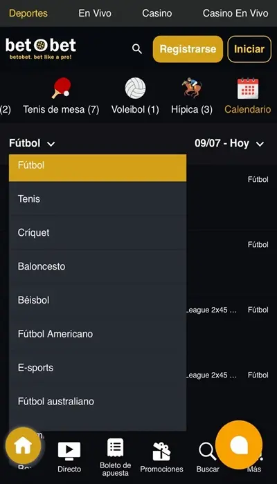 Betobet oferta de deportes