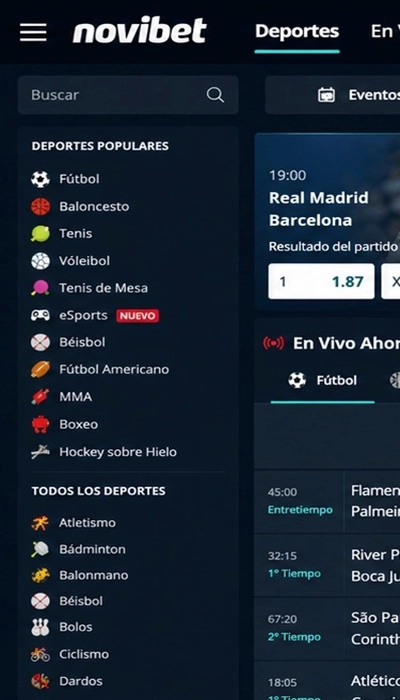 Novibet oferta de deportes