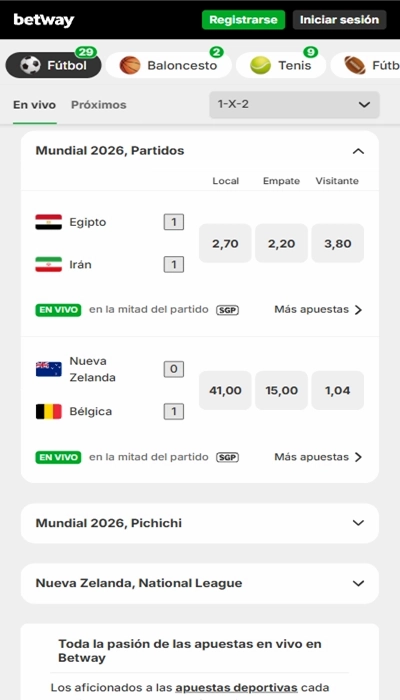 Betway live sports