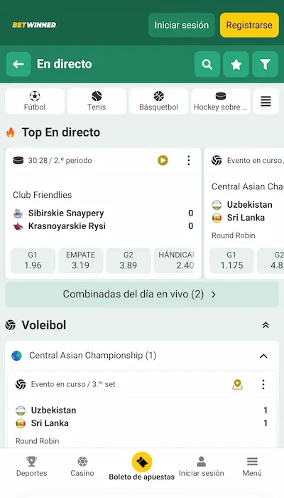 Apuestas en vivo - Betwinner Live