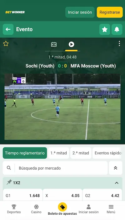 Betwinner en vivo