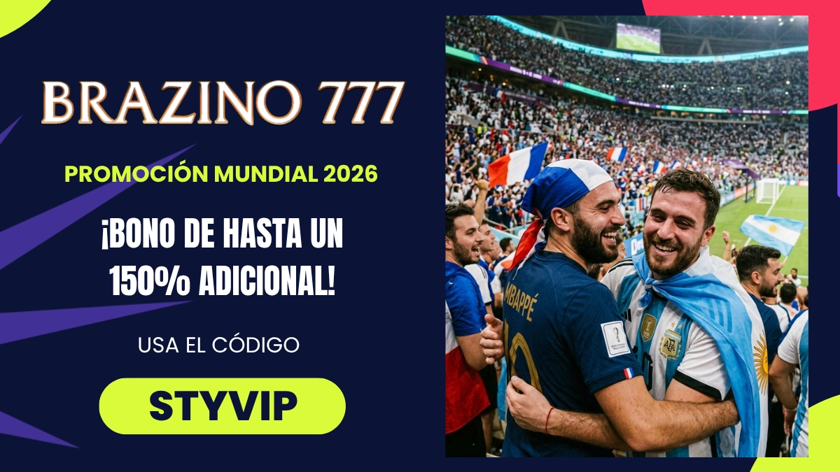 Promoción del Mundial - Brazino777 - Bono de bienvenida