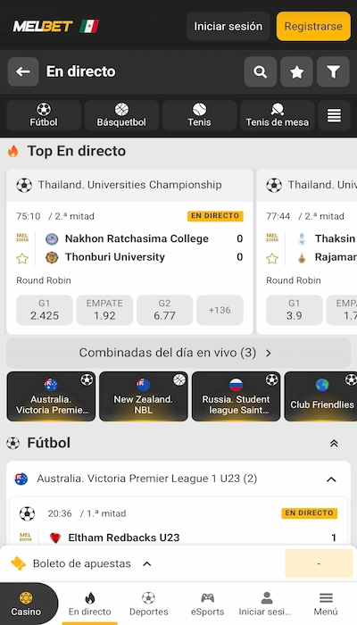 Apuestas en vivo - Melbet Live