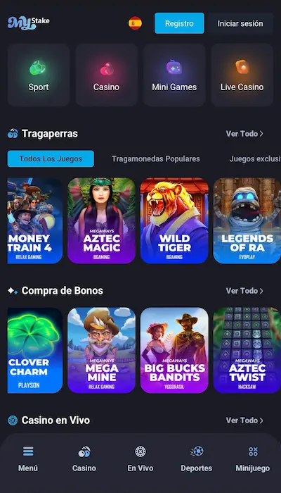 Mystake página principal