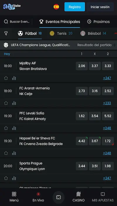 Mystake lista de partidos