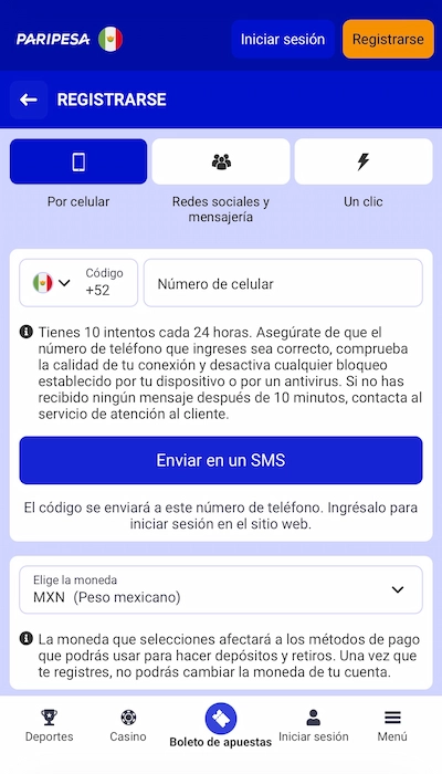 Código promocional Paripesa - 2