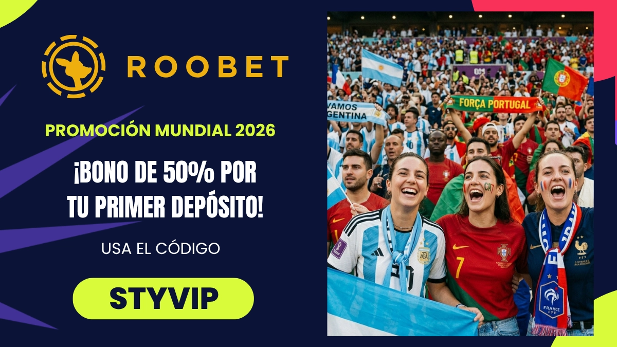 Promoción del Mundial - Roobet - Bono de bienvenida