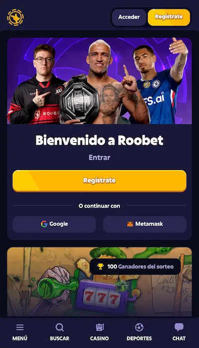 Roobet página principal