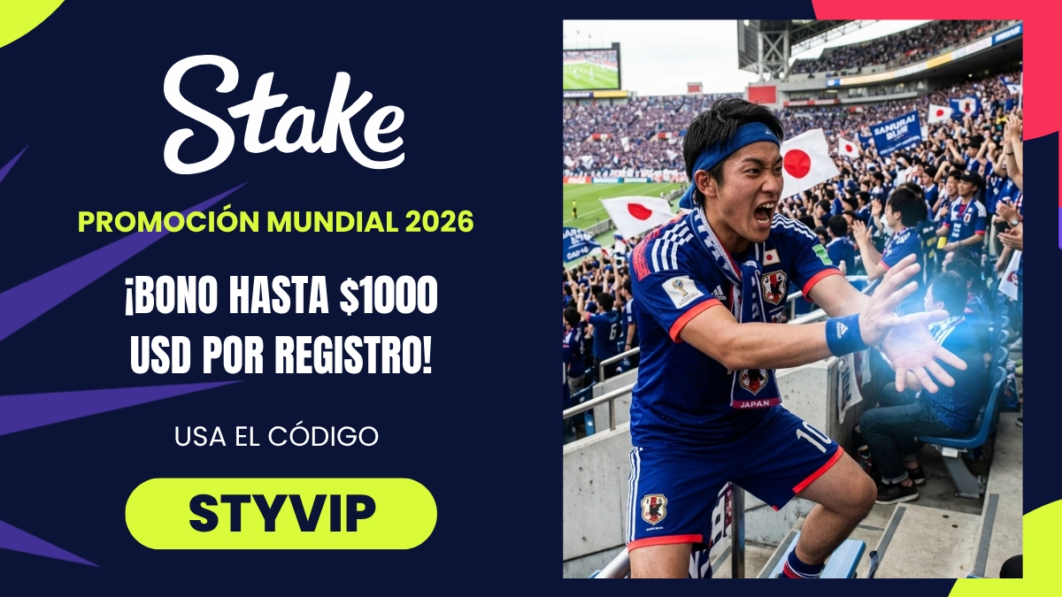 Promoción del Mundial - Stake - Bono de bienvenida