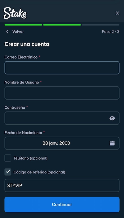 Código promocional Stake - 2