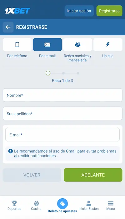 Código promocional 1xBet - 2