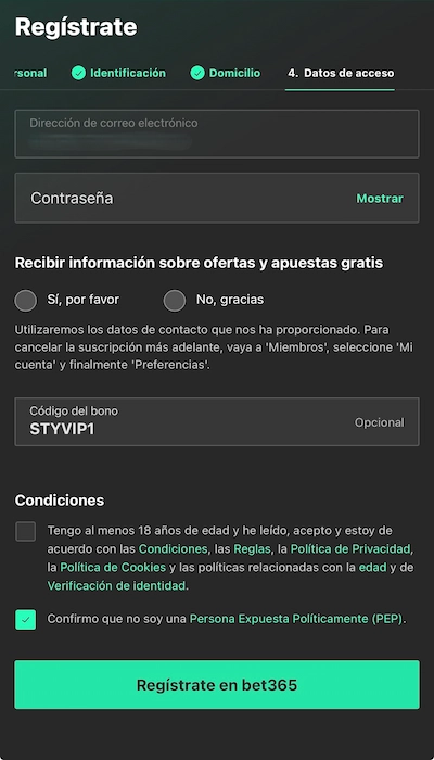 Código promocional Bet365 - 4