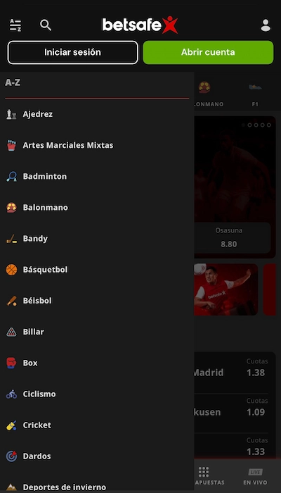Apuestas deportivas en Betsafe Perú