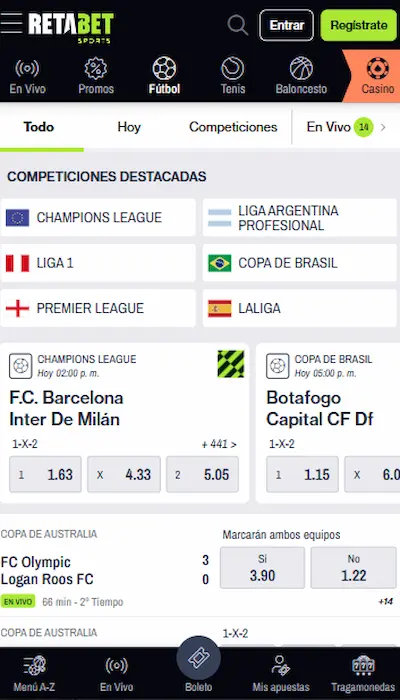 Retabet lista de partidos