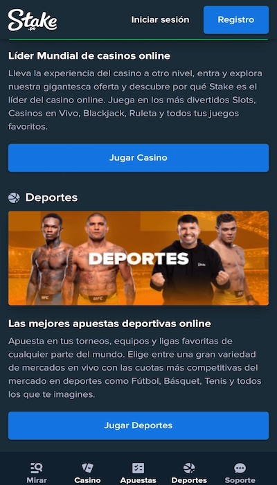 Stake página principal