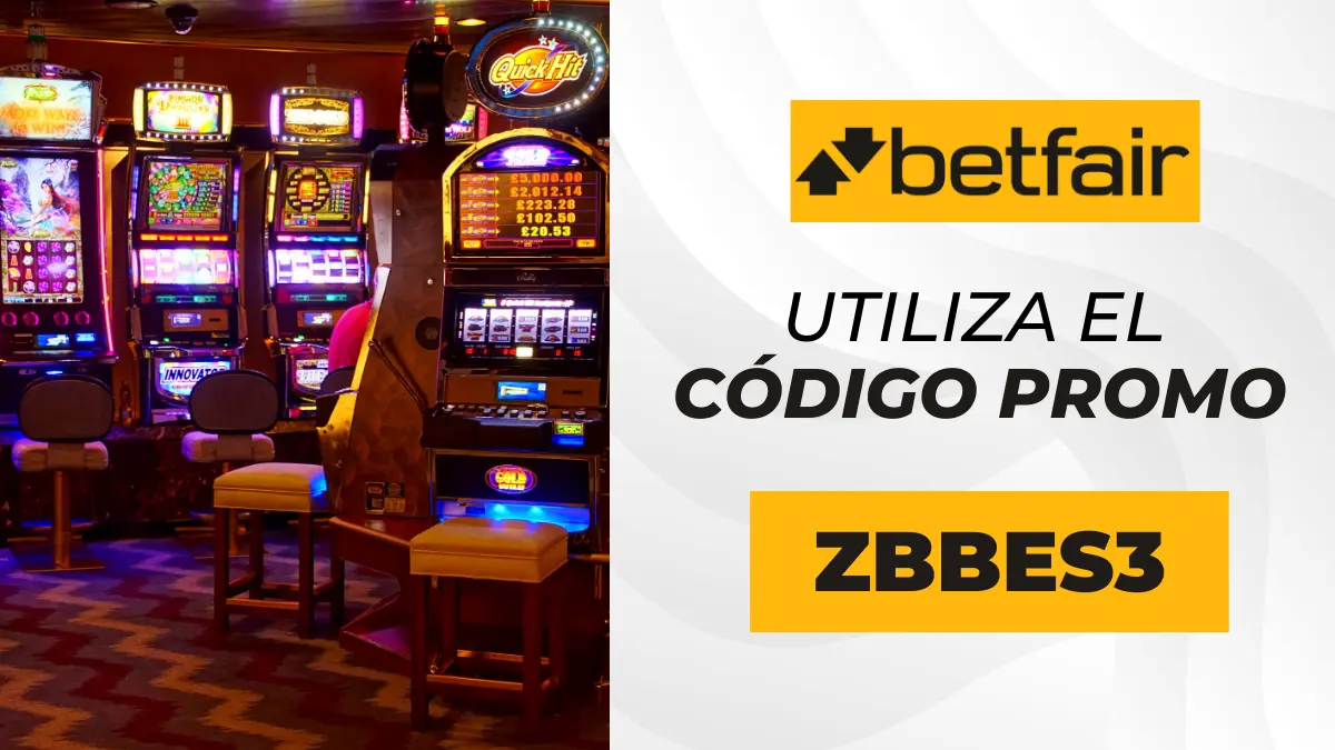 Interfaz del portal de bonos de Betfair mostrando códigos promocionales activos para casino y arcade