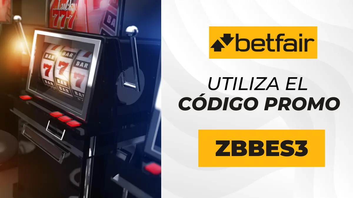 Interfaz del bono de Betfair mostrando código promocional y términos clave