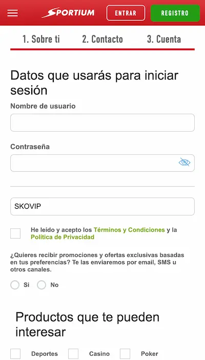 Código promocional Sportium - 3