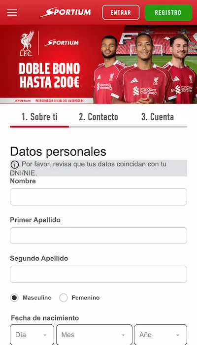 Código promocional Sportium - 1