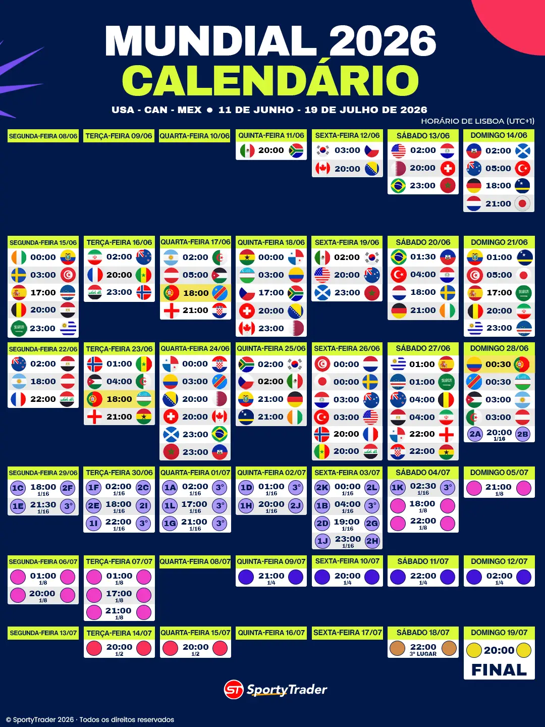 Calendário Mundial 2026