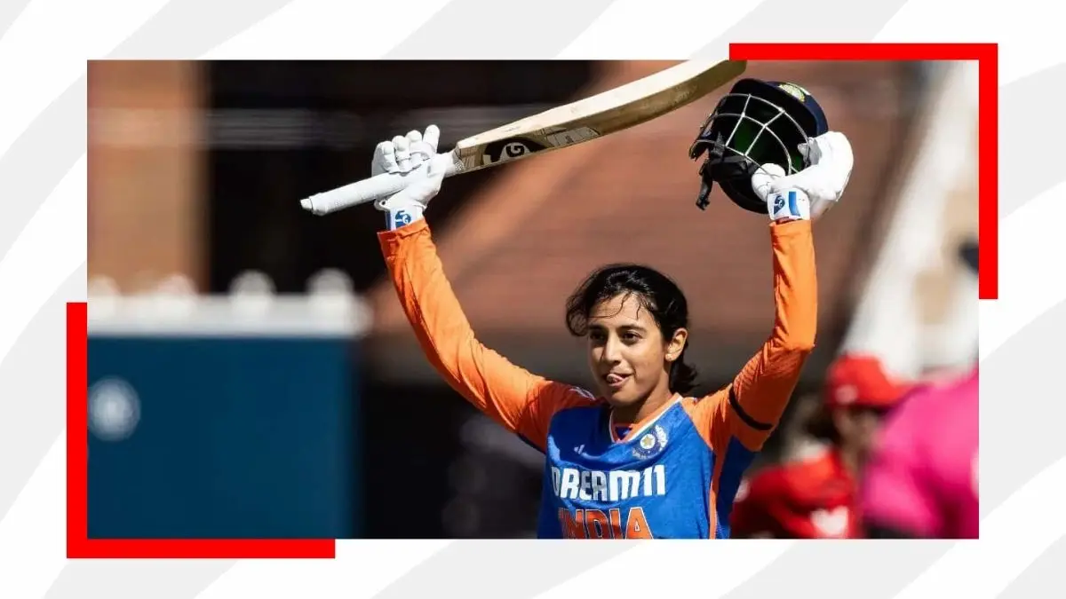 Smriti Mandhana playing cricket