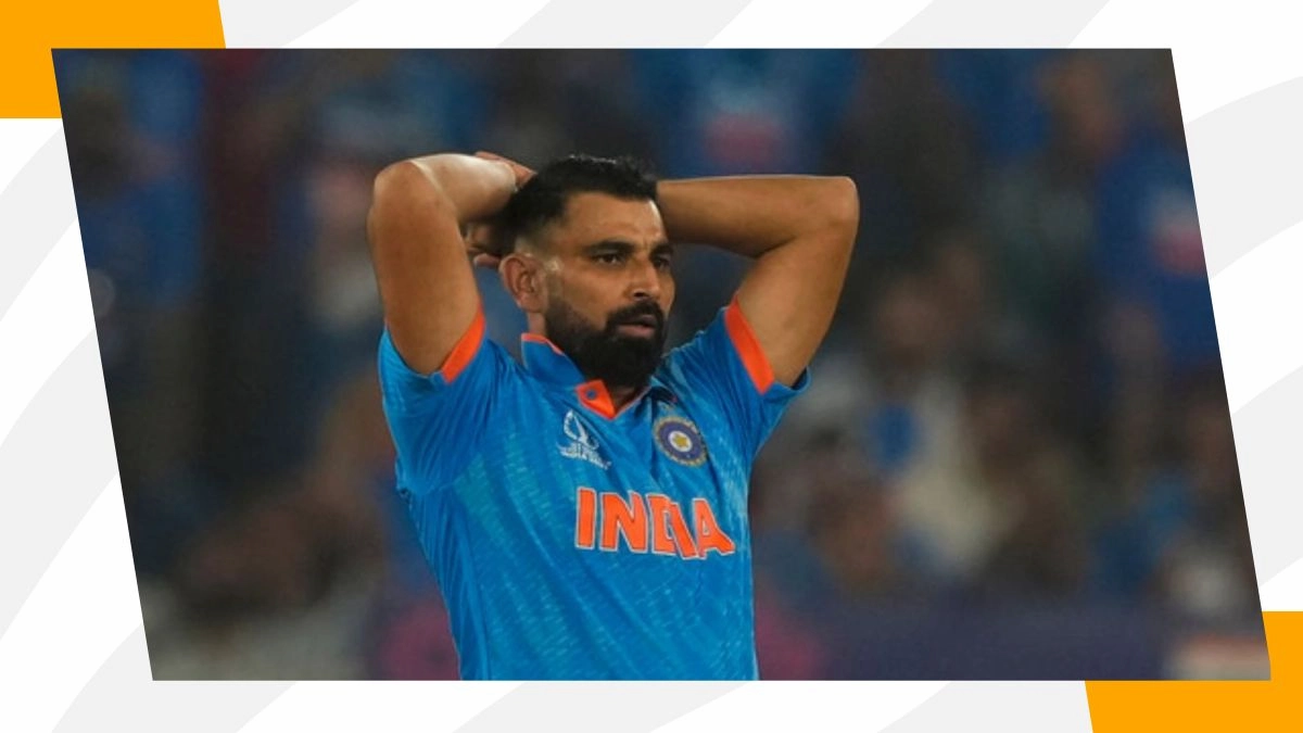 Mohammed Shami looking disappointed