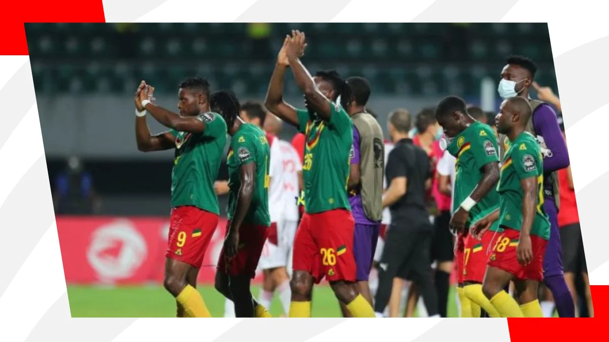 cameroon players showing appreciation